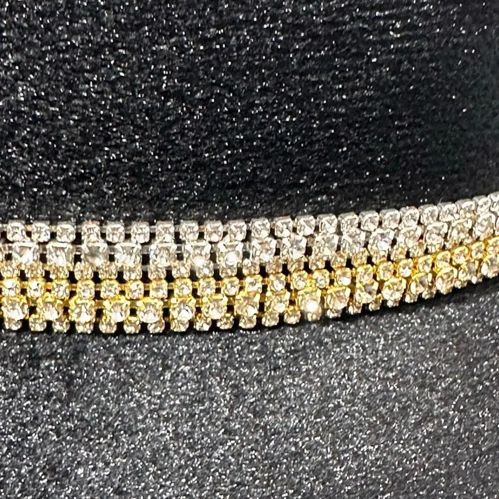 Cowgirl Hat Rhinestone-Embellished Stars Black Cowboy Hat Gold Silver | Women - Picture 12 of 14